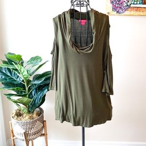 Cold Shoulder Cowl Neck Blouse